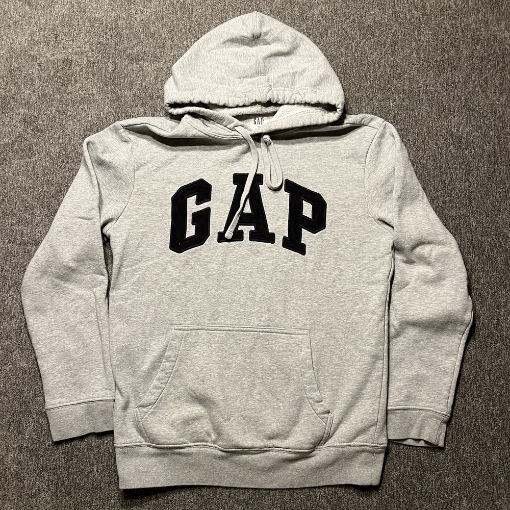 Junior's GAP Gray Stretch Pullover Hoodie Size XS Long Sleeve‎ Pink Letters